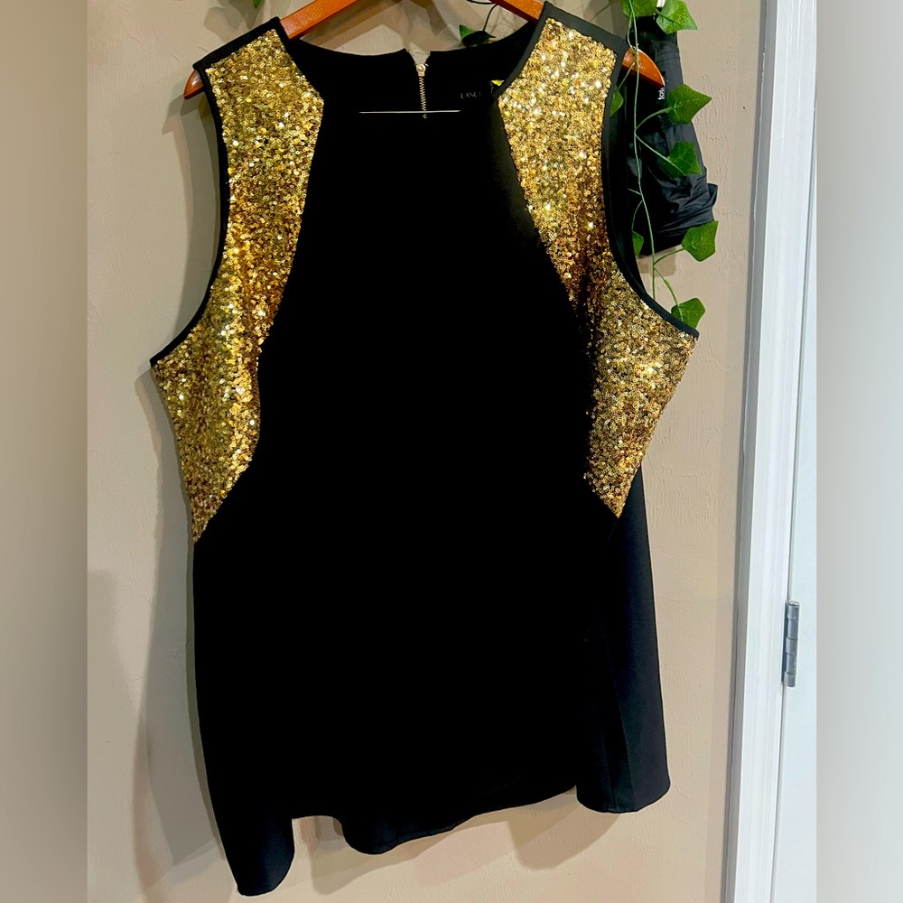 Partially Gold sequined blouse